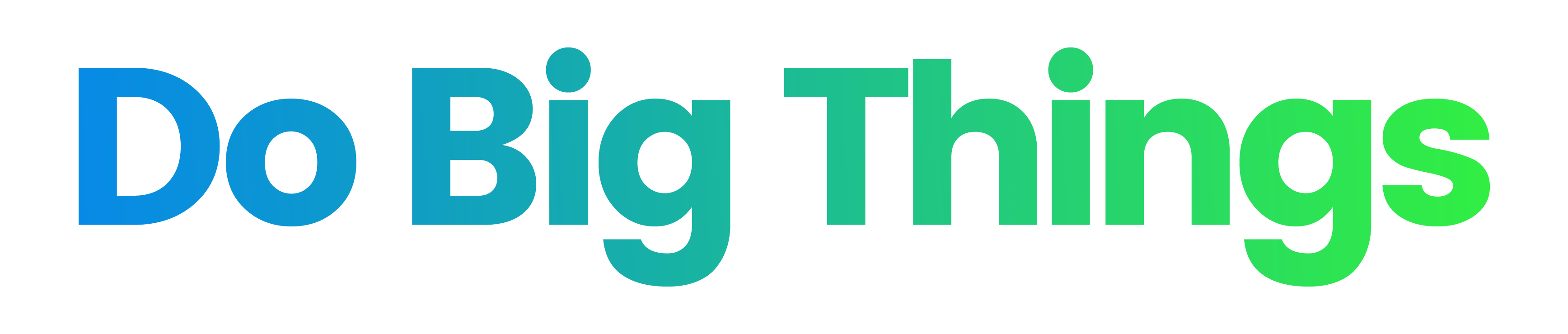 Logo for Do Big Things in blue and green text